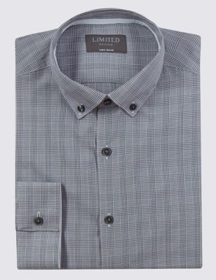 Super Slim Fit Prince of Wales Checked Shirt